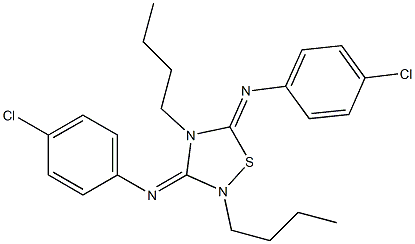 2,4-Dibutyl-3,5-bis[(4-chlorophenyl)imino]-1,2,4-thiadiazolidine Struktur