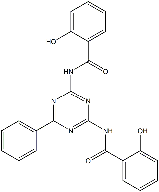 2,4-Bis(salicyloylamino)-6-phenyl-1,3,5-triazine Struktur