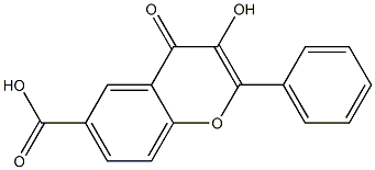 3-Hydroxy-4-oxo-2-phenyl-4H-1-benzopyran-6-carboxylic acid Struktur