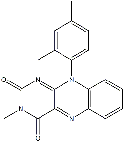 3-Methyl-10-[2,4-dimethylphenyl]pyrimido[4,5-b]quinoxaline-2,4(3H,10H)-dione Struktur