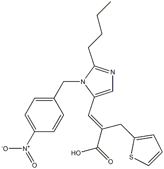 (E)-3-[2-Butyl-1-(4-nitrobenzyl)-1H-imidazol-5-yl]-2-(2-thienylmethyl)acrylic acid Struktur