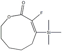 (Z)-3-Fluoro-4-trimethylsilyl-1-oxacyclonona-3-en-2-one Struktur