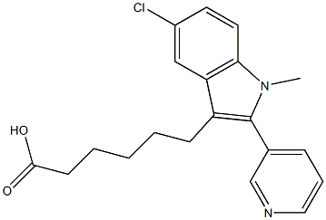 5-Chloro-1-methyl-2-(3-pyridyl)-1H-indole-3-hexanoic acid Struktur