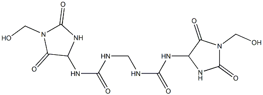 N,N''-Methylenebis[N'-(1-hydroxymethyl-2,5-dioxoimidazolidin-4-yl)urea] Struktur