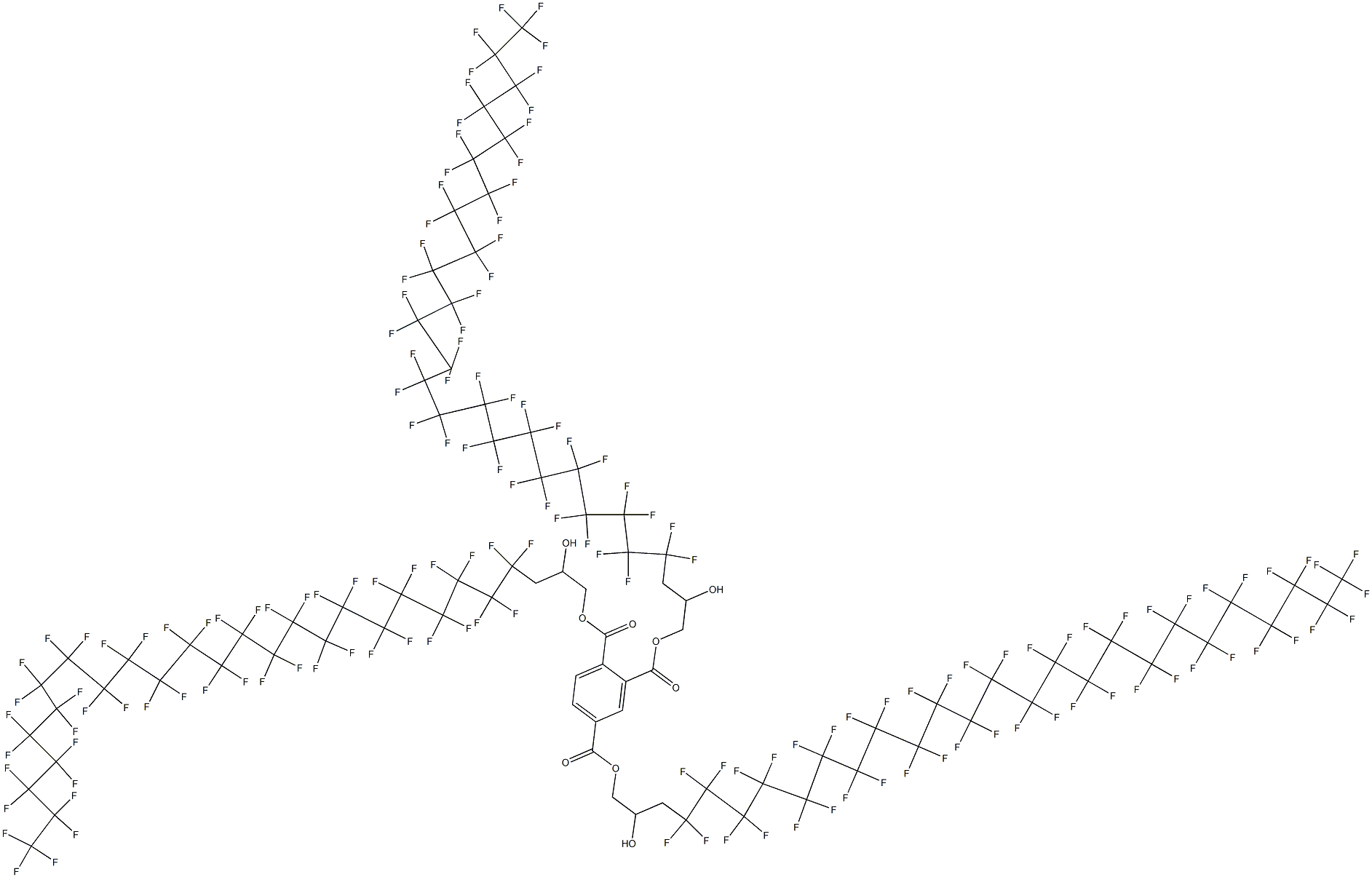 1,2,4-Benzenetricarboxylic acid tris[3-(nonatetracontafluorotetracosyl)-2-hydroxypropyl] ester Struktur