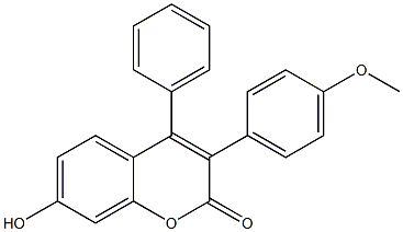 7-Hydroxy-3-(4-methoxyphenyl)-4-phenyl-2H-1-benzopyran-2-one Struktur