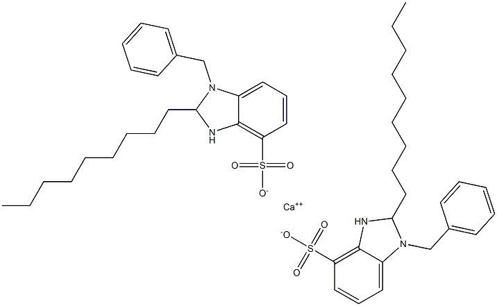 Bis(1-benzyl-2,3-dihydro-2-nonyl-1H-benzimidazole-4-sulfonic acid)calcium salt Struktur