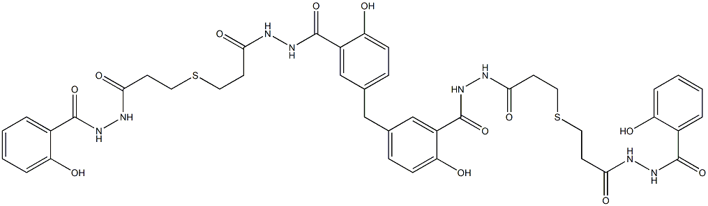 5,5'-Methylenebis[N'-[3-[[2-[(N'-salicyloylhydrazino)carbonyl]ethyl]thio]propionyl]salicylic hydrazide] Struktur