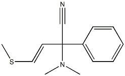 4-Methylthio-2-phenyl-2-dimethylamino-3-butenenitrile Struktur