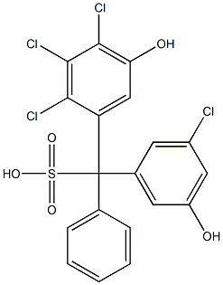 (3-Chloro-5-hydroxyphenyl)(2,3,4-trichloro-5-hydroxyphenyl)phenylmethanesulfonic acid Struktur