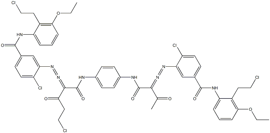 3,3'-[2-(Chloromethyl)-1,4-phenylenebis[iminocarbonyl(acetylmethylene)azo]]bis[N-[2-(2-chloroethyl)-3-ethoxyphenyl]-4-chlorobenzamide] Struktur