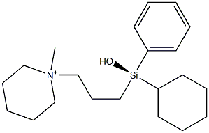 1-[3-[(R)-Hydroxycyclohexylphenylsilyl]propyl]-1-methylpiperidinium Struktur