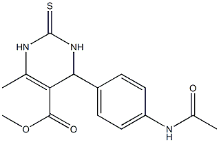 6-Methyl-4-(4-acetylaminophenyl)-2-thioxo-1,2,3,4-tetrahydropyrimidine-5-carboxylic acid methyl ester Struktur