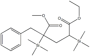 2-Benzyl-2,4-bis(trimethylsilyl)pentanedioic acid 1-methyl 5-ethyl ester Struktur