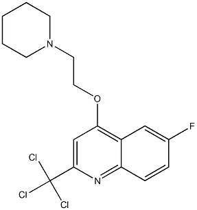 2-Trichloromethyl-4-(2-piperidinoethoxy)-6-fluoroquinoline Struktur