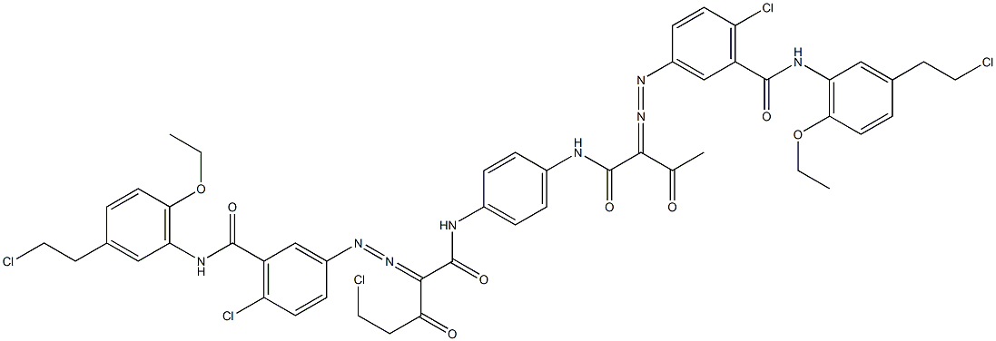 3,3'-[2-(Chloromethyl)-1,4-phenylenebis[iminocarbonyl(acetylmethylene)azo]]bis[N-[3-(2-chloroethyl)-6-ethoxyphenyl]-6-chlorobenzamide] Struktur