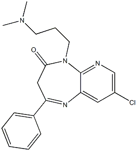 8-Chloro-2-phenyl-5-[3-(dimethylamino)propyl]-3H-pyrido[2,3-b][1,4]diazepin-4(5H)-one Struktur