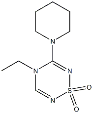 5-Piperidino-4-ethyl-4H-1,2,4,6-thiatriazine 1,1-dioxide Struktur