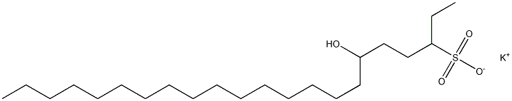 6-Hydroxydocosane-3-sulfonic acid potassium salt Struktur