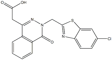 3-[(6-Chloro-2-benzothiazolyl)methyl]-3,4-dihydro-4-oxophthalazine-1-acetic acid Struktur