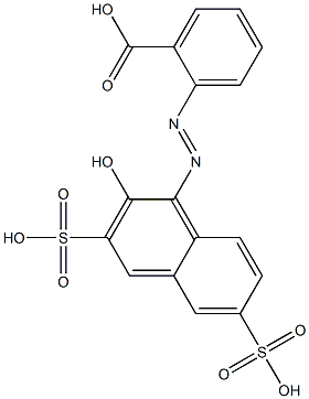 o-(2-Hydroxy-3,6-disulfo-1-naphtylazo)benzoic acid Struktur