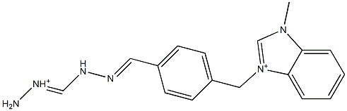 1-Methyl-3-[4-[2-(aminoiminiomethyl)hydrazonomethyl]benzyl]-1H-benzimidazol-3-ium Struktur