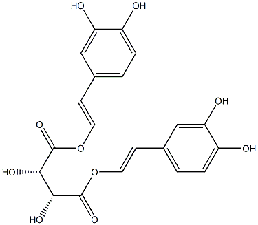 Mesotartaric acid bis[(E)-2-(3,4-dihydroxyphenyl)ethenyl] ester Struktur