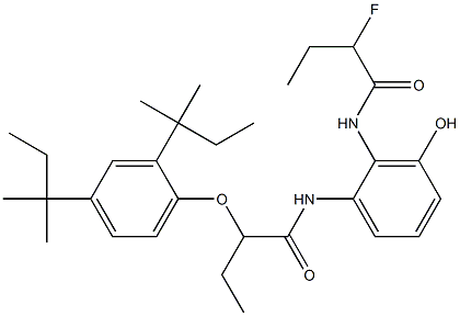 6-(2-Fluorobutyrylamino)-5-[2-(2,4-di-tert-amylphenoxy)butyrylamino]phenol Struktur