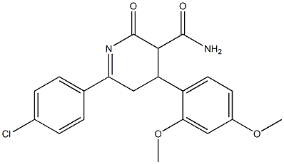 2,3,4,5-Tetrahydro-2-oxo-4-(2,4-dimethoxyphenyl)-6-(4-chlorophenyl)pyridine-3-carboxamide Struktur