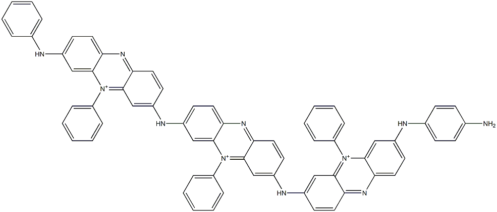 3-[[[7-[(4-Aminophenyl)amino]-5-phenylphenazin-5-ium]-3-yl]amino]-5-phenyl-7-[[[5-phenyl-7-(phenylamino)phenazin-5-ium]-3-yl]amino]phenazin-5-ium Struktur