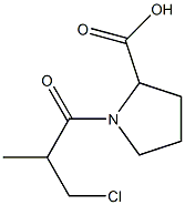 1-(3-Chloro-2-methylpropionyl)pyrrolidine-2-carboxylic acid Struktur