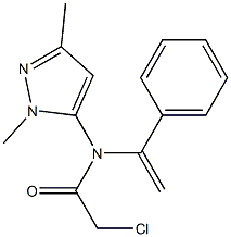 N-[1-(Phenyl)vinyl]-N-(1,3-dimethyl-1H-pyrazol-5-yl)-2-chloroacetamide Struktur