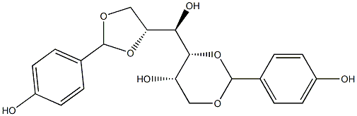 1-O,3-O:5-O,6-O-Bis(4-hydroxybenzylidene)-D-glucitol Struktur