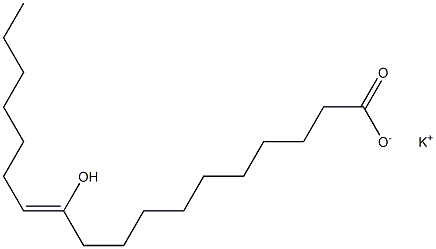 (Z)-11-Hydroxy-11-octadecenoic acid potassium salt Struktur