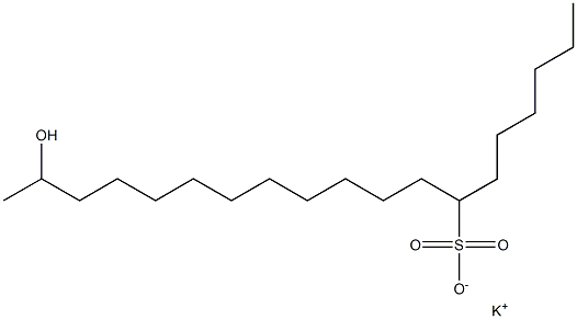 18-Hydroxynonadecane-7-sulfonic acid potassium salt Struktur