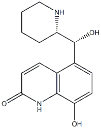 8-Hydroxy-5-[(S)-hydroxy-[(R)-piperidin-2-yl]methyl]quinolin-2(1H)-one Struktur