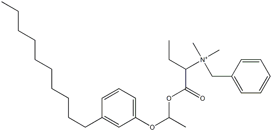 N,N-Dimethyl-N-benzyl-N-[1-[[1-(3-decylphenyloxy)ethyl]oxycarbonyl]propyl]aminium Struktur