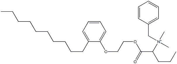 N,N-Dimethyl-N-benzyl-N-[1-[[2-(2-decylphenyloxy)ethyl]oxycarbonyl]butyl]aminium Struktur