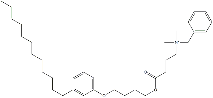 N,N-Dimethyl-N-benzyl-N-[3-[[4-(3-dodecylphenyloxy)butyl]oxycarbonyl]propyl]aminium Struktur