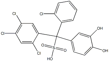 (2-Chlorophenyl)(2,4,5-trichlorophenyl)(3,4-dihydroxyphenyl)methanesulfonic acid Struktur