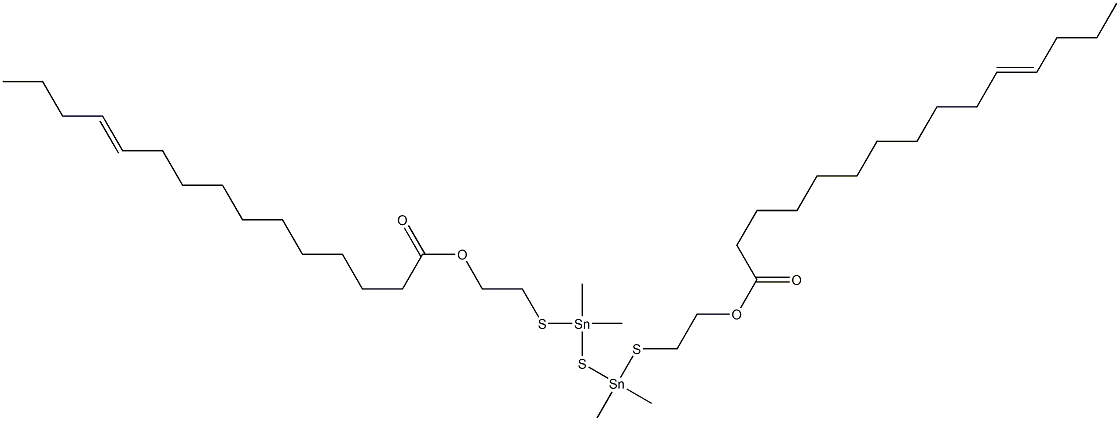 Bis[dimethyl[[2-(10-tetradecenylcarbonyloxy)ethyl]thio]stannyl] sulfide Struktur