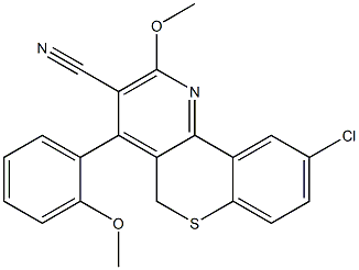 9-Chloro-2-methoxy-4-[2-methoxyphenyl]-5H-[1]benzothiopyrano[4,3-b]pyridine-3-carbonitrile Struktur