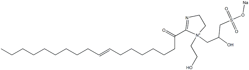 1-(2-Hydroxyethyl)-1-[2-hydroxy-3-(sodiooxysulfonyl)propyl]-2-(8-octadecenoyl)-2-imidazoline-1-ium Struktur