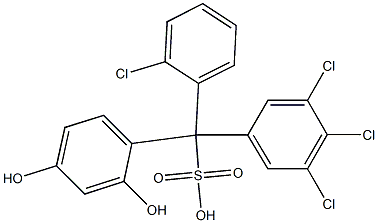 (2-Chlorophenyl)(3,4,5-trichlorophenyl)(2,4-dihydroxyphenyl)methanesulfonic acid Struktur