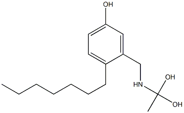 3-[(1,1-Dihydroxyethyl)aminomethyl]-4-heptylphenol Struktur