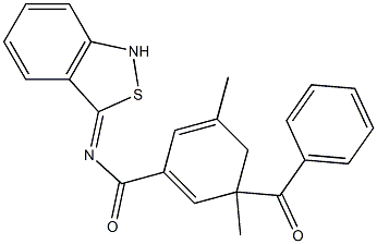 5-Methyl-1-benzoyl-3(1H)-benzoylimino-2,1-benzisothiazole Struktur