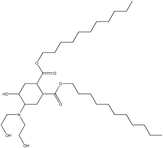 5-Hydroxy-4-[bis(2-hydroxyethyl)amino]-1,2-cyclohexanedicarboxylic acid diundecyl ester Struktur