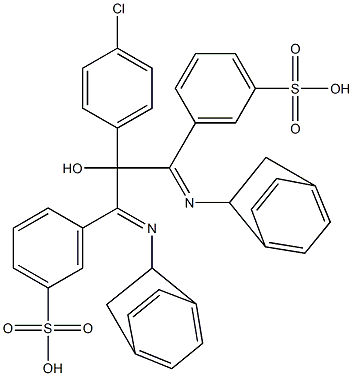 3,3'-[(4-Chlorophenyl)hydroxymethylenebis[4,1-phenylene(ethylimino)methylene]]bis(benzenesulfonic acid) Struktur