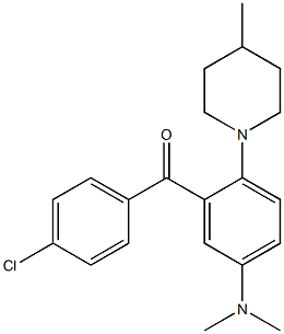 4-Chloro-5'-dimethylamino-2'-(4-methyl-1-piperidinyl)benzophenone Struktur