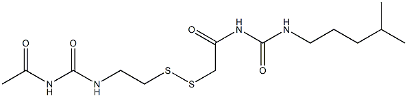 1-Acetyl-3-[2-[[(3-isohexylureido)carbonylmethyl]dithio]ethyl]urea Struktur